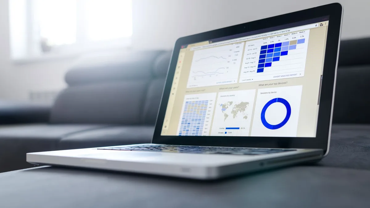 Manager reviewing performance metrics on a dashboard