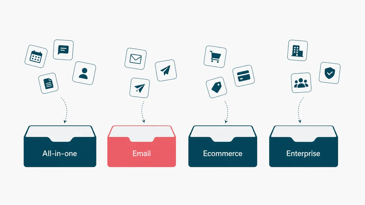 Marketing automation tools sorted into platform and point-tool categories