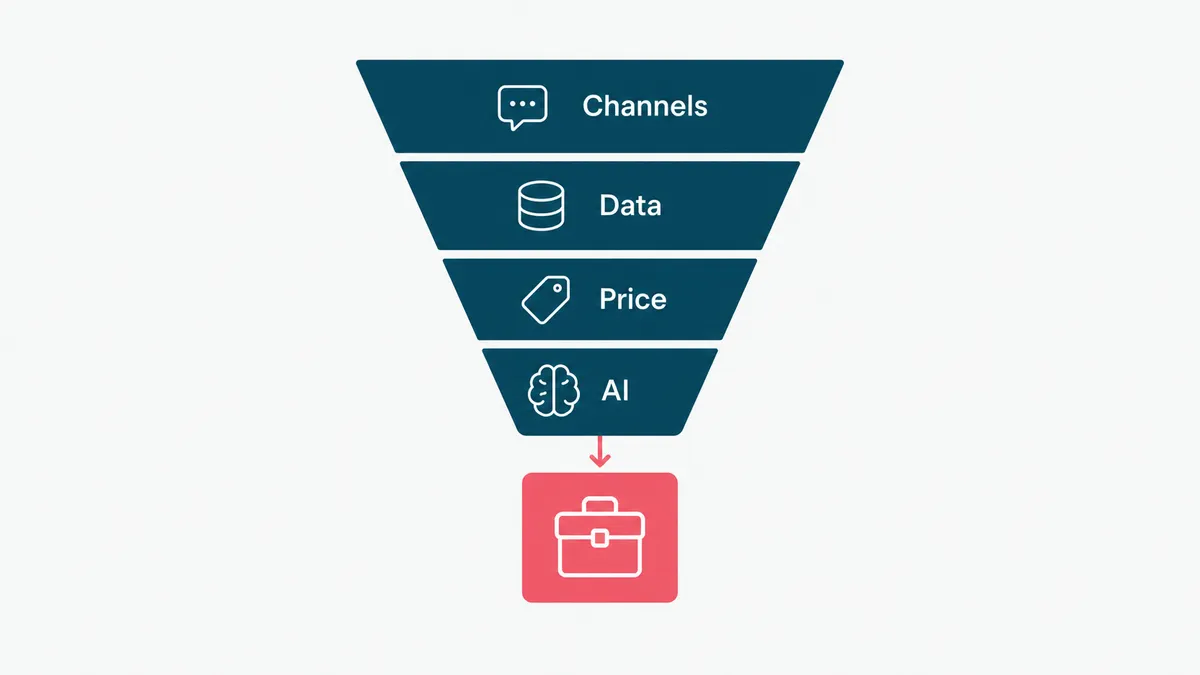 A decision framework funneling needs down to the right marketing tool