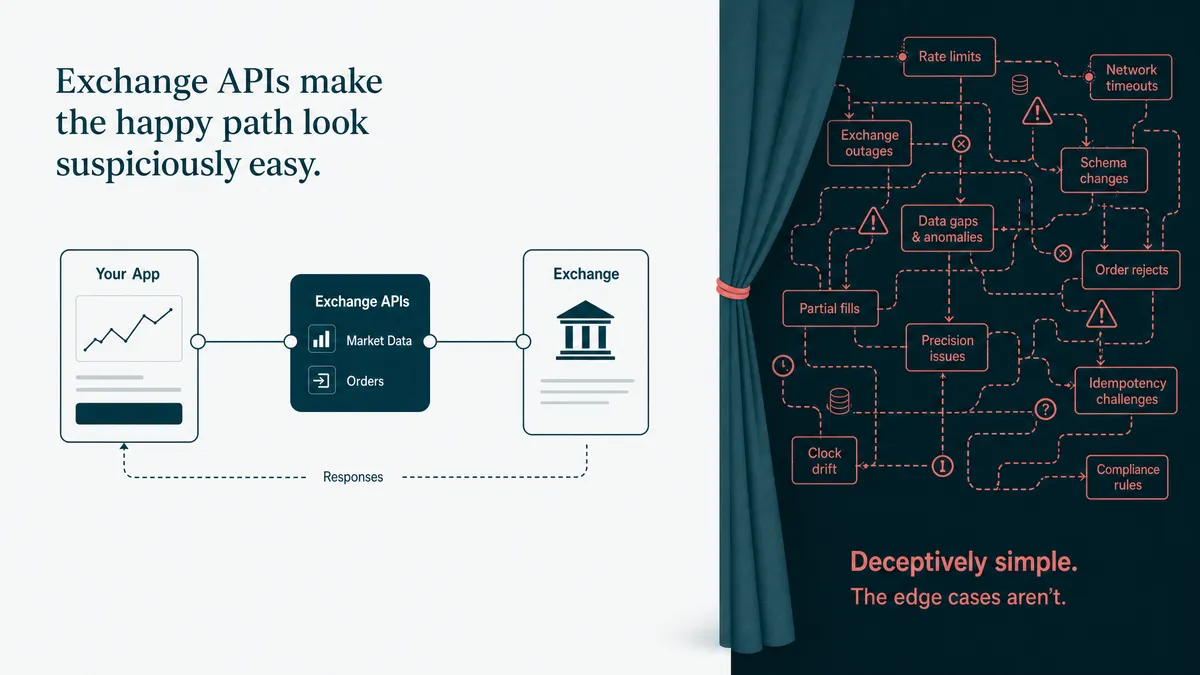 Exchange API and market data screens for automated trading software