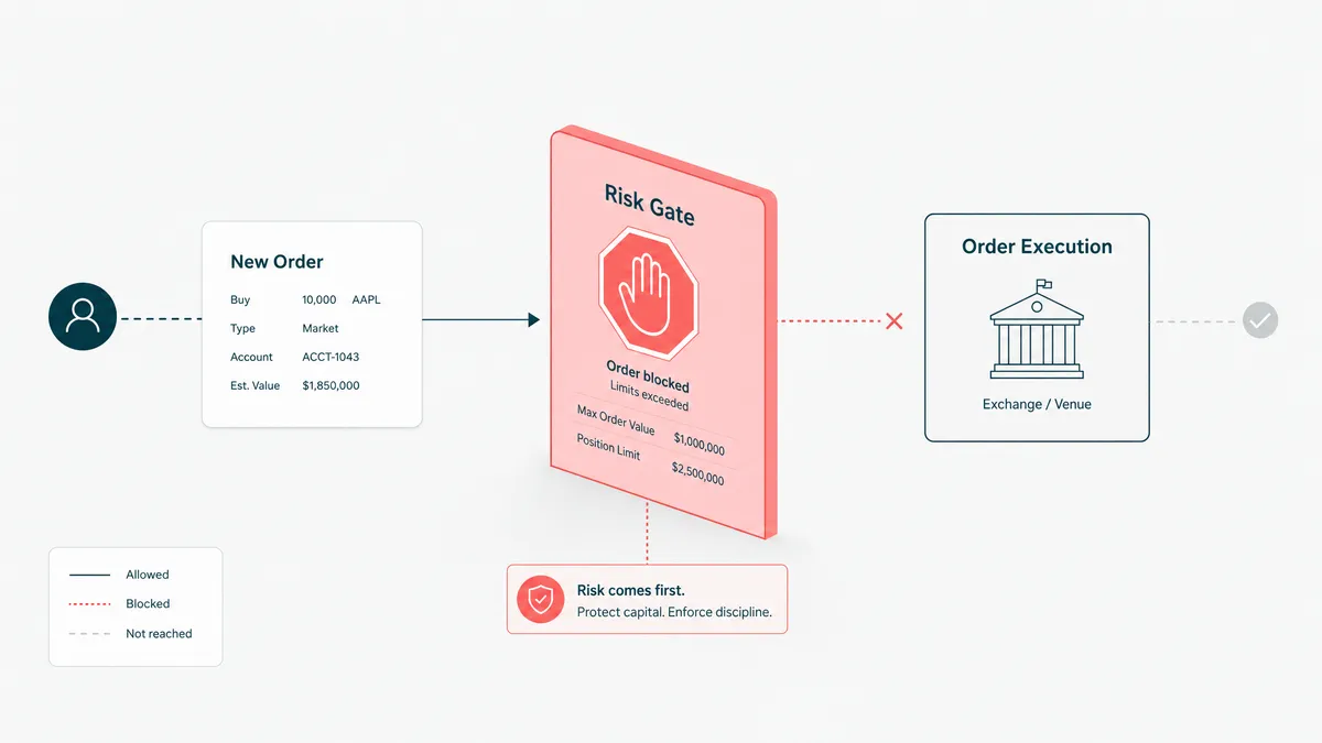 Risk controls for automated trading software development