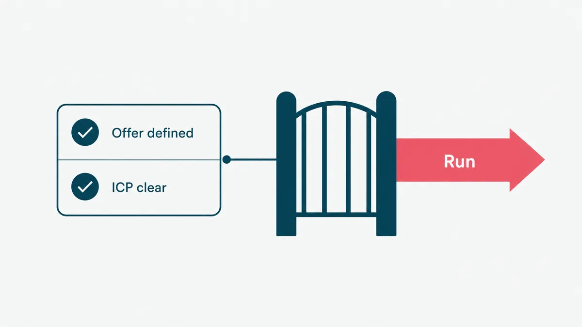 A decision point between running outbound in-house and bringing in a partner