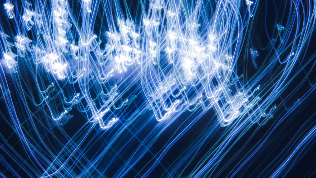 Abstract AI visualization with petrol tones
