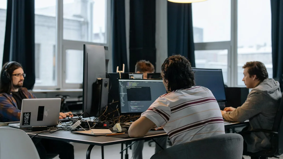 Development team working in an office